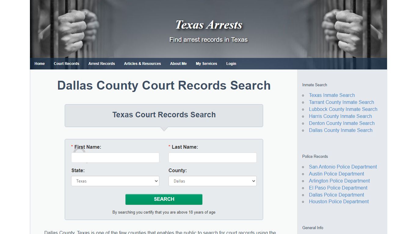 Dallas County Court Records Search - Texas Arrests